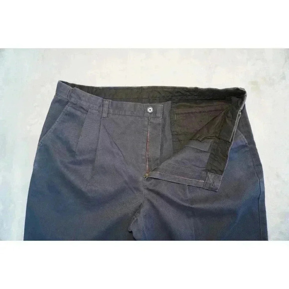 LL Bean Jeans Men's 40x30 Comfort Waist Flannel Lined Navy Blue Chino Pants - Picture 14 of 16